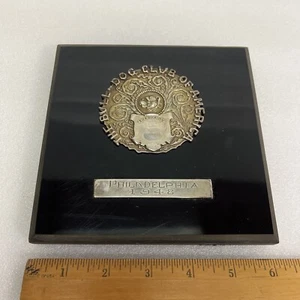 VINTAGE STERLINGSILBER TROPHÄE MEDAILLE PLAKETTE THE BULLDOG CLUB OF AMERICA PHILADELPHIA - Bild 1 von 10