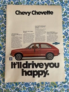 Vintage 1976 Chevy Chevette Print Ad “It’ll Drive You Happy” Ad Only - Picture 1 of 7