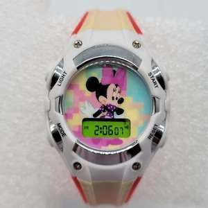Disney Minnie Mouse Kids Digital Watch 34mm White Pink New Battery - Picture 1 of 14