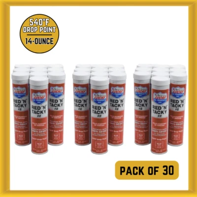 Lucas Oil 10005-30 Red "N" Tacky Grease 14-ounce 540°F Drop Point (Pack of 30) - Imagem 1 de 3
