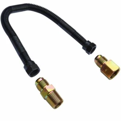 Kit de conector de línea de gas flexible flexible de 3/8" X 12" para chimenea NG LP Foto 1 de 4