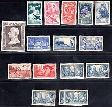 FRANCE 1920's - 40's LOT OF 15 MOST NEVER HINGED SEE SCANS