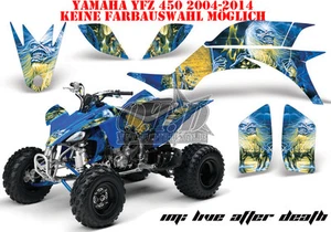 KIT GRÁFICO DE DECORACIÓN DE CARRERAS AMR ATV YAMAHA YFZ 450 04-14 YFZ450R HIERRO MAIDEN-LAD B - Imagen 1 de 3