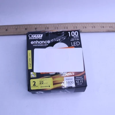 (2-Pk) Feit Electric LED Light Bulbs Bright White E26 3000K 1600lm 100W 120V - Image 1 of 4