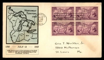 Mayfairstamps US FDC 1937 Northwest Territory block First Day Cover aau_60379 - Image 1 of 2