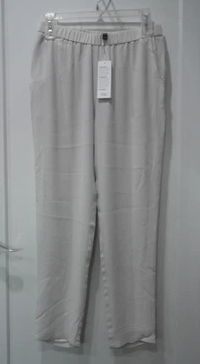 NWT $ 258  Eileen Fisher SYSTEM Bone Silk Georgette Slouchy  Ankle Pants PP - Image 1 of 4