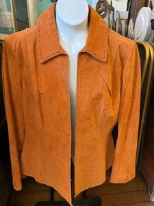 Damen Coldwater Creek Wildleder Lederjacke - Full Zip - gefüttert - rost - Größe S - Bild 1 von 7