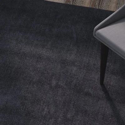 Hand Tufted Rug I Elagance Solid Black Color Rug For Bedroom , Living Room , - Image 1 of 4