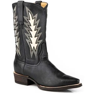 Women's Stetson June Boots Handcrafted Black - Picture 1 of 1