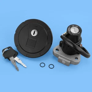 Motorcycle Fuel Tank Cap Ignition Lock w/ Key Fit for Kawasaki KLR650 2008-2018 - Picture 1 of 9