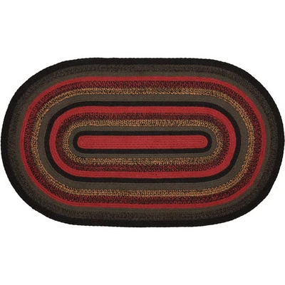 Tapete de juta oval Cumberland com almofada 36x60 - 3' x 5' oval vermelho 3' x 5' oval - Imagem 1 de 3