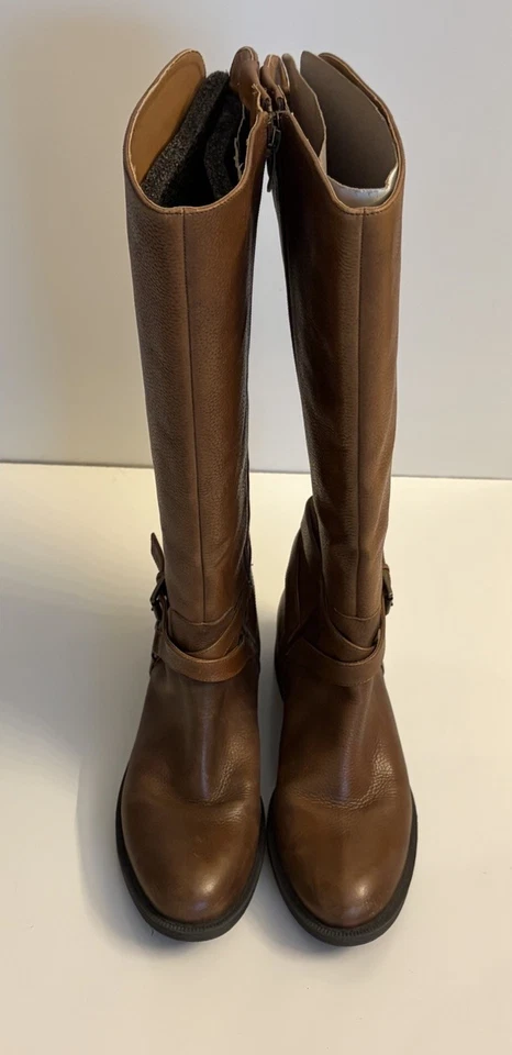 Botas de campo occidentales Enzo Angiolini para mujer 7,5 cuero marrón cremallera lateral Foto 1 de 4
