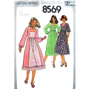 Simplicity High Waist Prairie Kleid Miss Gr. 10 #8569 Vintage ungeschnitten - Bild 1 von 4