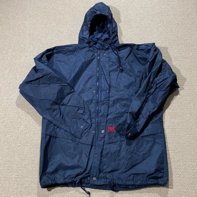 Vintage Helly Hansen Jacket Mens XL Navy Pac A Mac Shell Rain Anorak Festival - Image 1 of 4