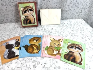 Vintage Cuddly Critters Notes Cards and envelopes, cute animals - Picture 1 of 7