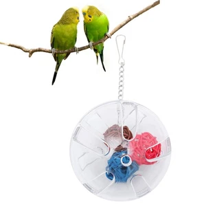 Caja de forrajeo de loros portátil transparente para loros de 1 pieza divertido pájaro para mascotas - Imagen 1 de 11
