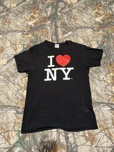 Vintage Y2K I Love New York T Shirt Small Black NYC  - Picture 1 of 5