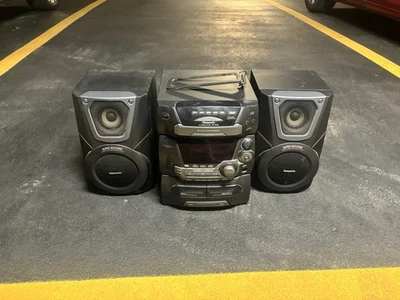 Panasonic Radio Stereo System Boombox SA-AK25 5 CD Changer dual Tape Fully Works - Image 1 of 4