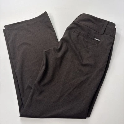 Pantalones de vestir para mujer 7th Avenue New York & Co talla 6P marrón bolsillos sintéticos pierna ancha Foto 1 de 4