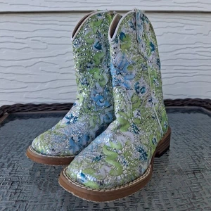 Roper Kleinkinder Mädchen grün blau Kunstleder Glitzer Galore Cowboystiefel Größe 6 - Bild 1 von 7