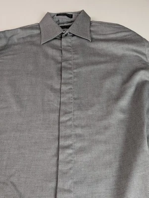 Camisa de vestir Claiborne sin arrugas para hombre grande 16,5 34/35 gris manga larga 100 % Foto 1 de 4