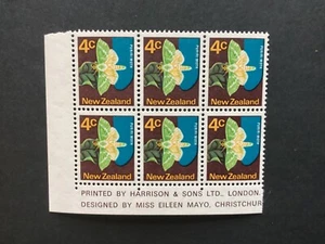 NZ 1970 4c Puriri Moth Imprint Block MNH (A263) - Imagen 1 de 2