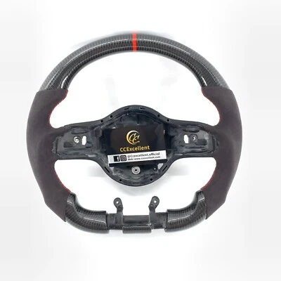 Volante de fibra de carbono personalizado para Mercedes Benz W205 C63S W177 C43 C190 Foto 1 de 4