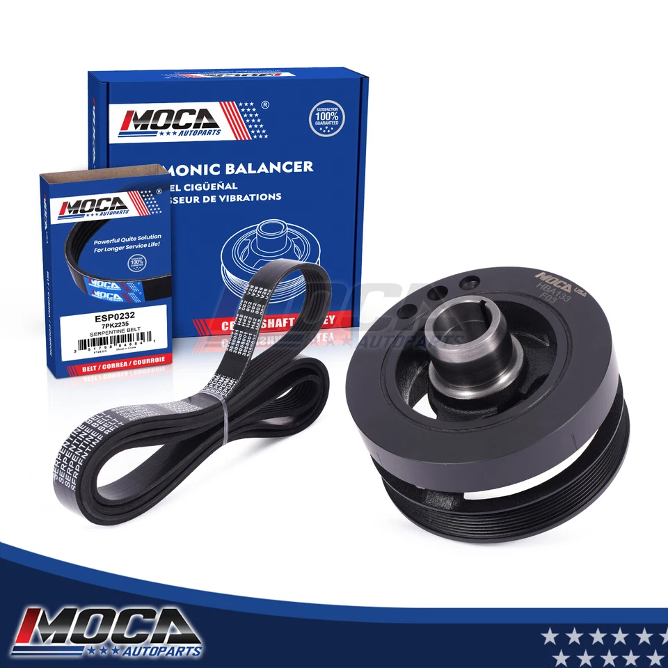 Correa serpentina equilibradora armónica para Dodge Ram 1500 2500 3500 2000 y 2002 5,9 L Foto 1 de 4