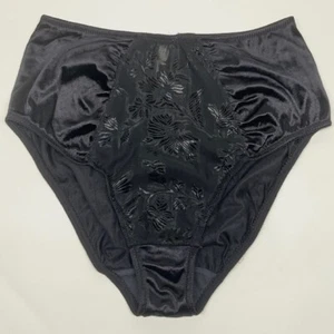 Victoria Secret Black Lace HighCut Panties w/Embossed Chiffon & Ruching. Size 6 - Picture 1 of 3