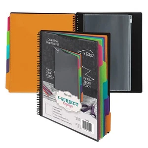 10 Pocket Poly Spiral Project Organizer Folder Binder for Office School - Picture 1 of 7