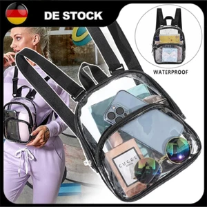 Transparente Schule Taschen Durchsichtiger PVC Reiseschultasche Rucksack UNISEX~ - Bild 1 von 12