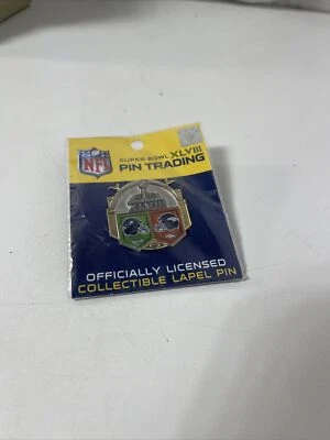 🔥NFL SEATTLE SEAHAWKS SUPER BOWL XLVIII CHAMPIONSHIP  SEAHAWKS vs BRONCOS PIN - Image 1 of 2