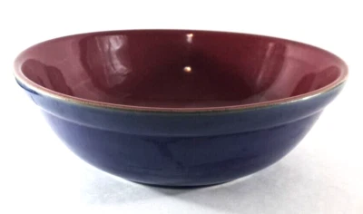 Cuenco para servir pasta Denby Arlequín moteado azul rojo mezcla Inglaterra 11,5" Foto 1 de 4