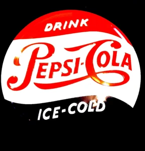 Letrero de metal con botón de Pepsi Cola estilo vintage troquelado - Imagen 1 de 2