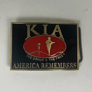 "Fibbia da cintura KIA Killed In Action ""The Brave & The Free"" America Remembers - 3,5""" - Foto 1 di 2