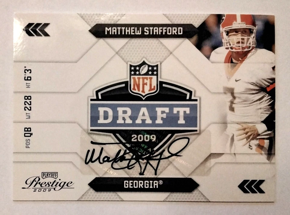 2009 Playoff Prestige #18 Matthew Stafford RC Signed Auto  /50 - Image 1 of 4