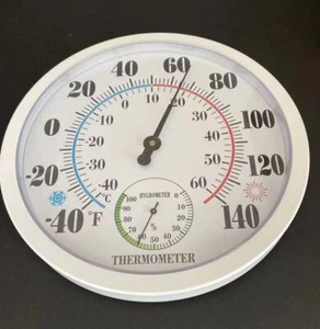 Analog Innen/Außen Thermometer Hygrometer Temperatur Luftfeuchtigkeit Messgerät 10"" - Bild 1 von 6