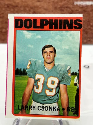1972 Topps Football #140 Larry Csonka - Miami Dolphins (D) - Image 1 of 2