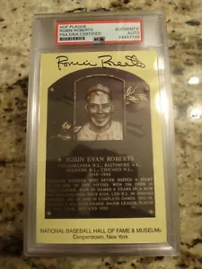 ROBIN ROBERTS HAND SIGNED MLB HOF PLAQUE SLABBED PSA/DNA - Picture 1 of 1