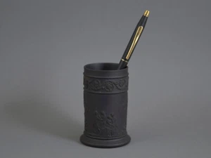 Old Wedgwood Black Basalt Spill Vase Coriolanus & Cupid 1865 Neo-Classical - Picture 1 of 10