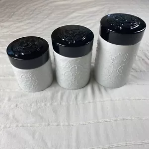 Disney Parks Mickey Mouse 3 Stück Kanister Set - geprägt schwarz & weiß - Bild 1 von 11