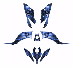 Yamaha Raptor 250 graphics decal kit free rider ID and logos addition #6666 Blue - Picture 1 of 3