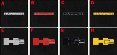 ¡NUEVO! Juego de 2 alfombrillas delanteras HUMMER H2 2003-2007 logotipo bordado elegir logotipo Foto 1 de 4