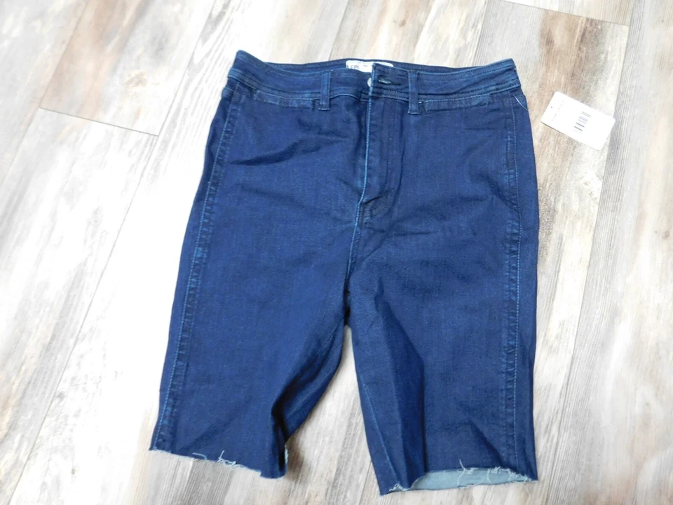 People Womens Shorts Blue Size 30 so Chic Biker Raw Hem Denim 722