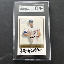 2001 Fleer Greats Of The Game Ryne Sandberg Auto SGC 9/10 Autograph Cubs HOF