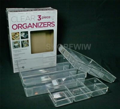 Juego de 3 organizadores transparentes Merrick para el hogar Foto 1 de 3