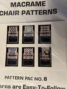 Vintage Unique Lawn Chair Macrame Patterns JoAnn Campbell RoadRunner Kachina #8 - Picture 1 of 4
