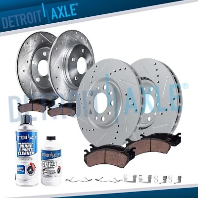 Kit de pastillas de freno de cerámica de rotor perforado delantero trasero para Buick Envision 2016 2017 2018 Foto 1 de 4