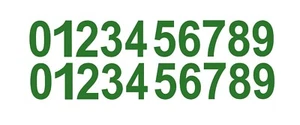 0-9 Numbers Green Sticker Vinyl Decals CHOOSE  .5" - 12" Set Of 20 (V746) - Picture 1 of 4