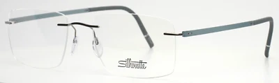 SILHOUETTE 5567 LC 7310 Silver Mens Rectangle Rimless Eyeglasses 55-19-150 B:38 - Image 1 of 4